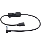 LANMINGLEL 90 Degree USB 3.0 Switch Extension Cable USB Male to Female Cord with On/Off Switch Sh...