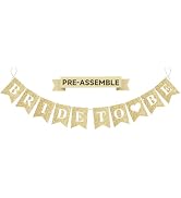 jijAcraft 9.8Ft Gold Glitter Bridal Shower Decoration, No-DIY Bridal Party Decoration, Bacheloret...