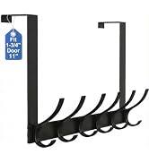 Peasulin Large Over The Door Hooks, Sturdy Door Hanger with 12 Hooks, Door Towel Rack for Bathroo...