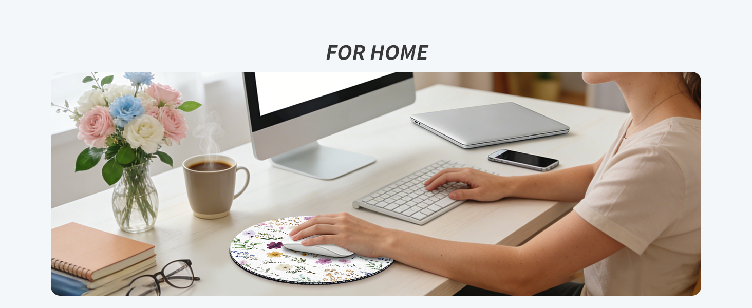 Cute Round Mouse Pad, Small Mousepad for Laptop Gaming