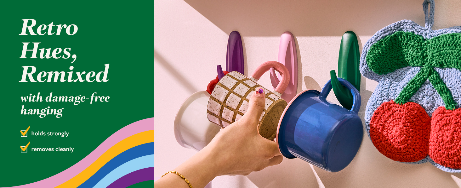 Retro Hues, Remixed with damage-free hanging