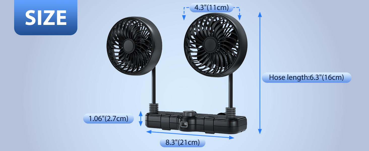 3000mAh Rechargeable Car Fan, A perfect car accessory for long drives in hot summer