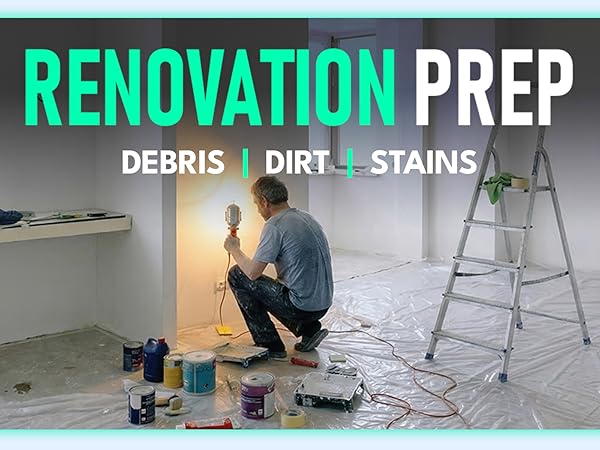 renovation, plastic drop cloth, drop cloth