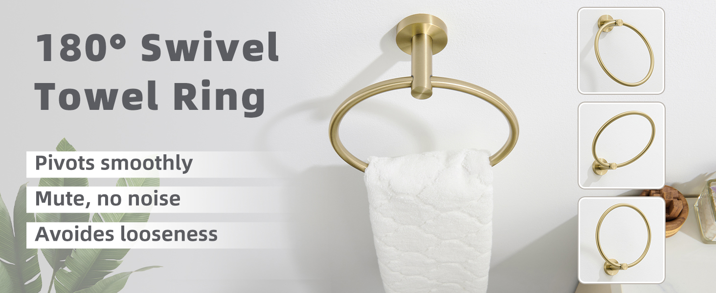 brushed gold hand towel ring