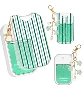 QIOFEARTH TPU Case for Touchland Hand Sanitizer Spray Mist 1 oz | Cute Striped Print Cover with F...