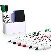 Deli 11 in 1 Set Includes 9 Dry Erase Markers, Magnetic Marker Holder, White board Eraser Low Odo...