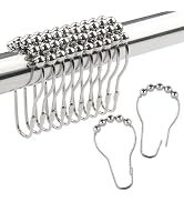 Ansxiy Shower Curtain Hooks Rings, Rustproof Metal Shower Curtain Rings for Bathroom Shower Rods ...