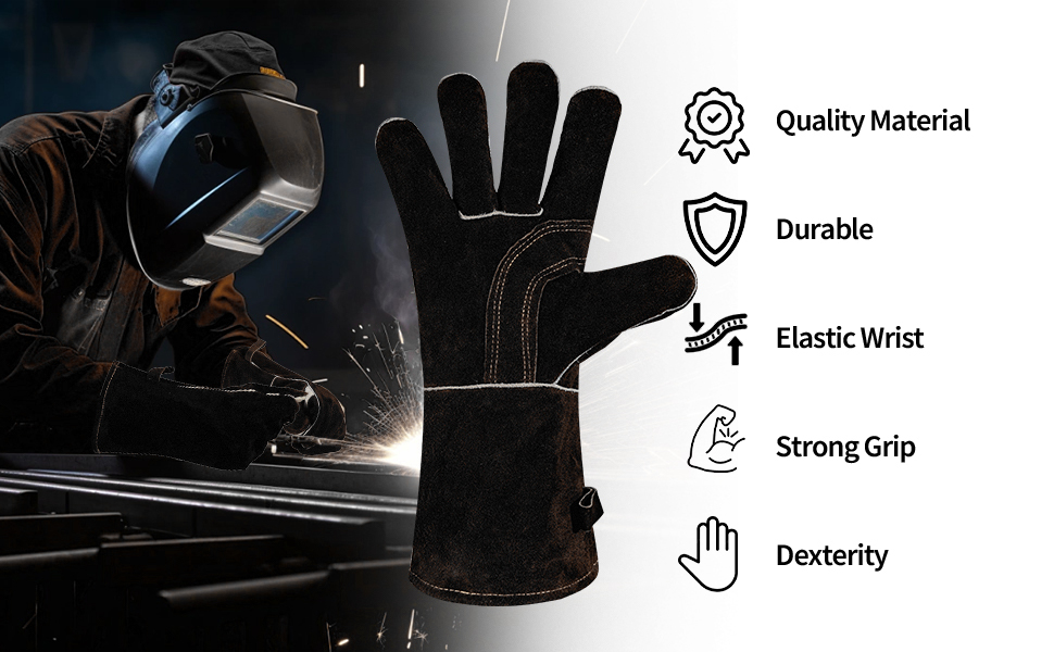 Leather welding gloves