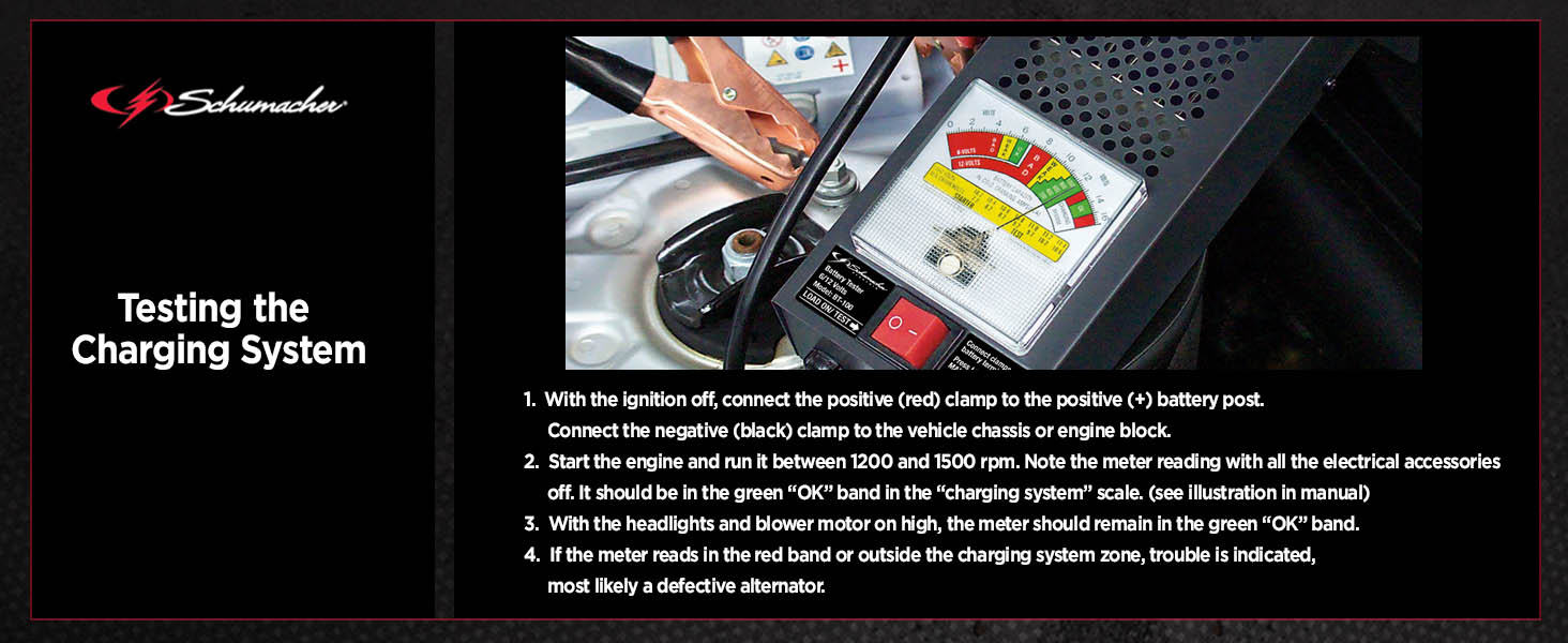 Car Battery Load Tester and Voltmeter, 1000 Amps, BT-100