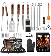 32PCS Grill Accessories Set Grilling Gifts for Men, 16 Inches Heavy Duty BBQ Accessories, Stainle...