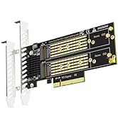 GLOTRENDS PA21 Dual M.2 NVMe to PCIe 4.0 X8 Adapter Without PCIe Bifurcation, Setup Soft M.2 NVMe...