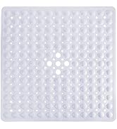 Yimobra Shower Bathtub Mat Non Slip, 21x21 Inch, Soft Square Bath Mat for Tub with Suction Cups a...