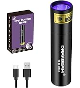 DARKBEAM UV Flashlight 395nm Light Blacklight, Mini But Powerful Woods Lamp USB-C Rechargeable, L...