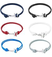 SUPERFINDINGS 6 Pcs Hammerhead Sharks Bracelets Unisex Double Rope Bracelets Minimalist Nautical ...