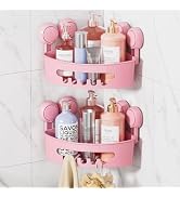 LEVERLOC Corner Shower Caddy Suction Cup, shower shelves suction cup, 2 Pack Basket Powerful Bath...