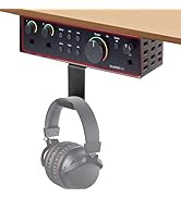 Metal Under Desk Mount for Focusrite Scarlett 2i2 4th Gen with Adjustable Headphone Hanger Stand,...