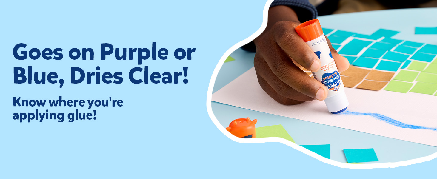 Elmer's Glue Sticks Combo Pack, BlooStick Buddies and Disappearing Purple Glue Sticks, 6g, 12 Count