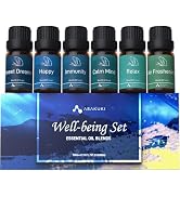 ASAKUKI Essential Oil Blends, Essential Oils for Diffusers for Home, Well-Being Kit- Calm Mind, S...