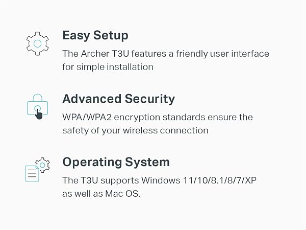 Easy Setup, Advanced Security, Supports Windows 11/10/8.1/8/7/XP and Mac OS 10.9-10.14