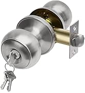 CML Hardware Keyed Entry Door Knob Set, Entrance Door Lock in Solid Stainless Steel for Exterior ...