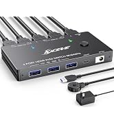 KCEVE HDMI2.1 KVM Switch 8K@60Hz 4K@120Hz, KVM Switch for 2 Computers Share 1 Monitor and 3 USB 3...