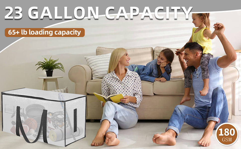 23 Gallon Capacity, 65+ lb loading capacity