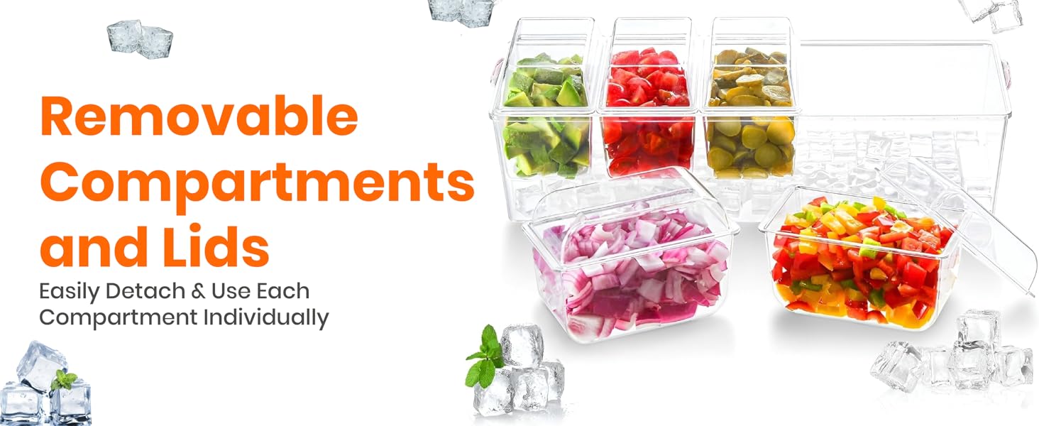 condiment server with lids