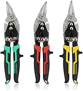 MAXPOWER 3 pcs Labor Saving Aviation Snips Set. 40% Labour Saving Left, Right and Straight Cut Sn...