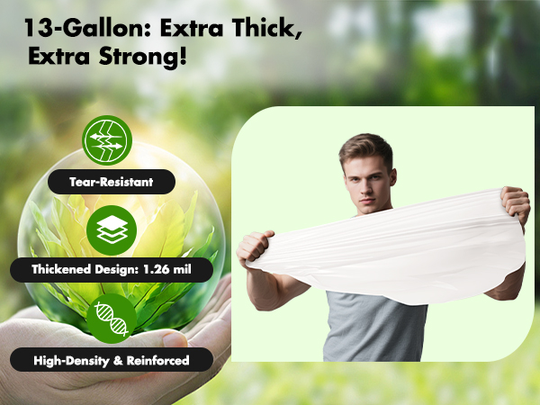 Trash bag 13 gallon white