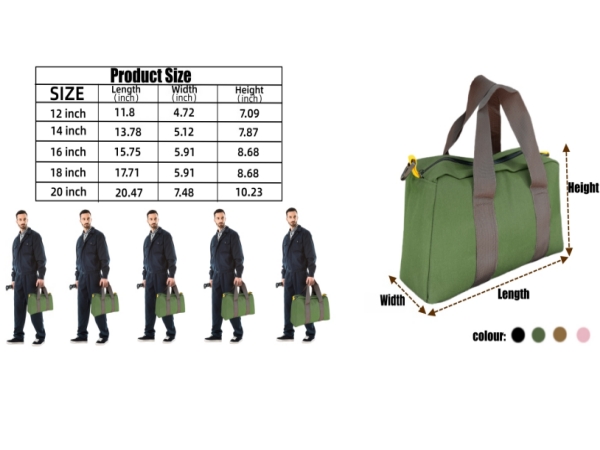 Heavy Duty Canvas Tool Storage Bag