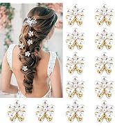 Ahoney 12Pcs Pearl Hair Clip Small Claw Clips for Women Mini Flower Girl for Hair Decorations Dai...