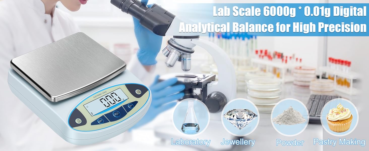 Lab Scale 6000gx0.01g Analytical Balance