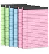 Note Pads 5x8, Narrow Ruled Legal Pad, Writing Pads 5x8, Colored Legal Pads, Pink Legal Pad,Small...