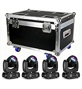 MINGJIE 120W Moving Head DJ Lights, 18-Facet Prism Stage Lighting with 8 Gobos & 8 Colors, DMX512...