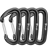 Favofit Carabiner Clips, 4 Pack, 12KN (2697 lbs) Heavy Duty Caribeaners for Camping, Hiking, Outd...