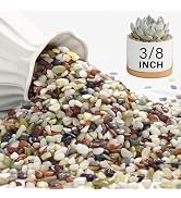 NUPICK 3 lbs Pebbles for Indoor Plants, 3/8 Inch Pea Gravel for Fish Tank, Polished Decorative Ro...