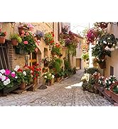 BELECO 7x5ft Fabric Italy Street Photography Backdrop Europe Village Town Landscape Buildings Col...