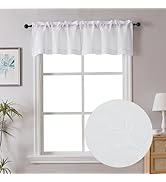 Chyhomenyc Mila White Valances for Windows 2 Pack, Small Window Curtains for Living Room Bathroom...