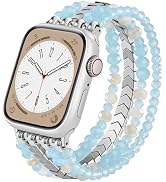 MOFREE Beaded Apple Watch Band for Women 38/40/41/42mm Elastic Strap | Handmade No-Clasp Stretch ...