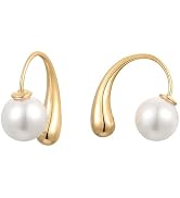 SHE'S FREE STYLE JUST FOR YOU Pearl Earrings for Women, Elegant Gold Plated Earrings with Pearls,...