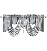 GOHD Valarie Fancy Window Valance. 54 x 18. Taffeta Fabric with Soft Satin Swag. Add Some Royal l...
