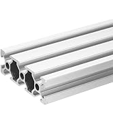 uxcell 2 Pcs T Slot 2060 Aluminum Extrusion Profile European Standard 400mm x 60mm Linear Rail Ex...