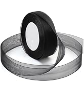 Ribbon for Gifts Wrapping, 1-1/2 inch 50Yard Sheer Organza Tulle Ribbon (Black)