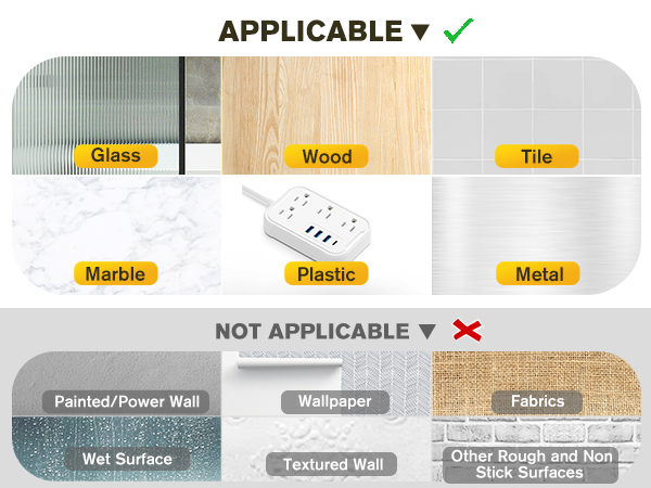 EMITEVER Picture Hanging Strips for Smooth Wall,Ceramic tiles, Glass, Marble, Metal, Wood,Plastic