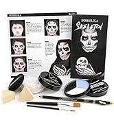Halloween Skeleton Makeup, Complete Skeleton/Skull Makeup Kit Face Paint SFX Character Set, Profe...