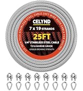 CELYND Stainless Steel Cable for Railing - 25FT 1/4