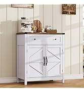ChooChoo Kitchen Storage Cabinet, Coffee Bar Cabinet, Farmhouse Buffet Sideboard with Drawer for ...
