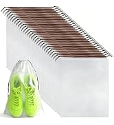 32 Pcs Shoe Bags for Travel, PLULON 15.7" x 11.8" Clear Drawstring Storage Bags Shoes Organizer f...