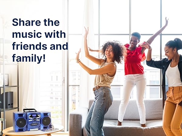 Emerson CD Cassette Radio Boombox is for indoor use at home in the office or outdoors at the park