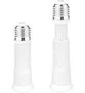 2 Pack E26 Light Socket Extender, ATREFUU 5-Level Extension Length Light Bulb Extender 3.15"-4.17...